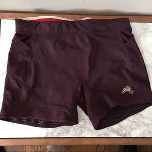 Tracksmith Lane Five Tights running short in wine